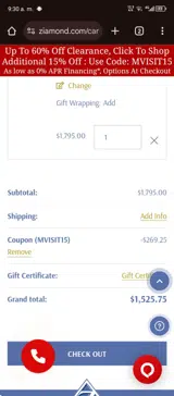 MVISIT15 coupon verification screenshot