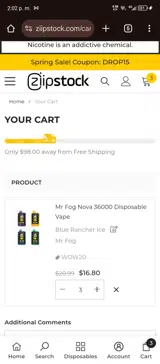 Ziip Stock coupon verification screenshot