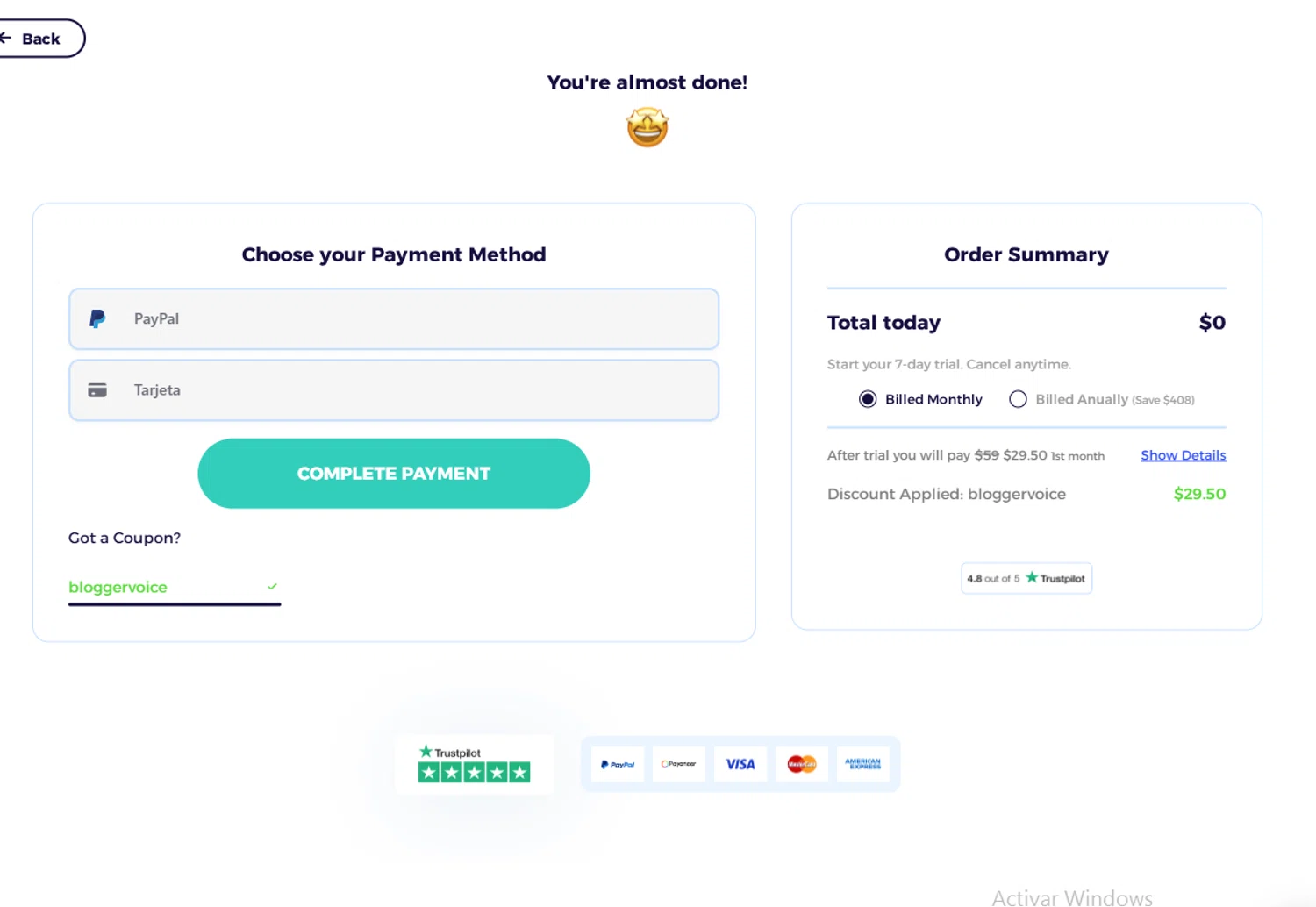 ZIK Analytics coupon code screenshot showing code bloggervoice applied at ZIK Analytics checkout page. Uploaded by SimplyCodes community member Loratadina on Nov 3, 2025