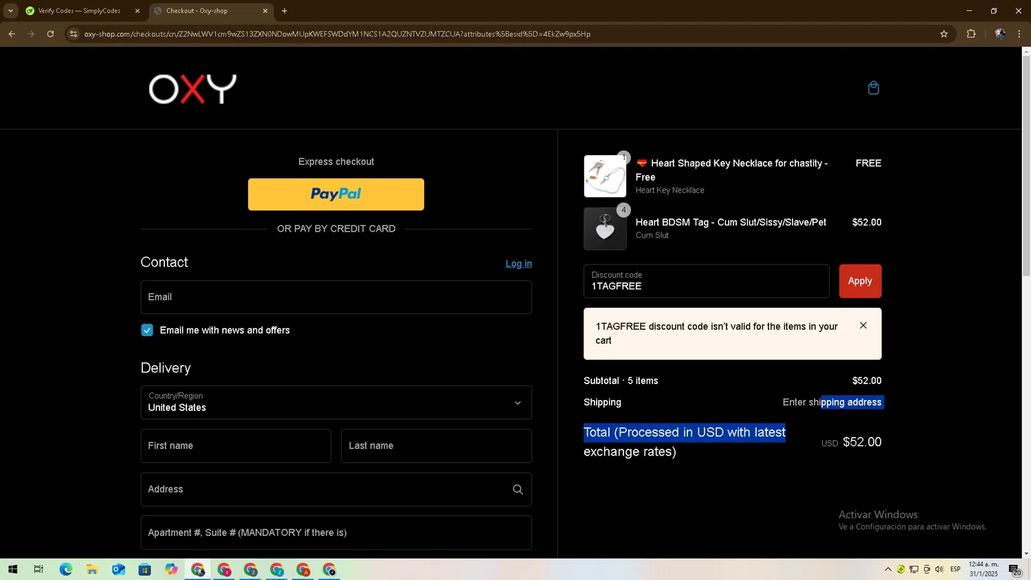 Zildjian discount code screenshot showing code PRIM25 applied at Zildjian checkout page. Uploaded by SimplyCodes community member Zxdqui on Jan 31, 2025