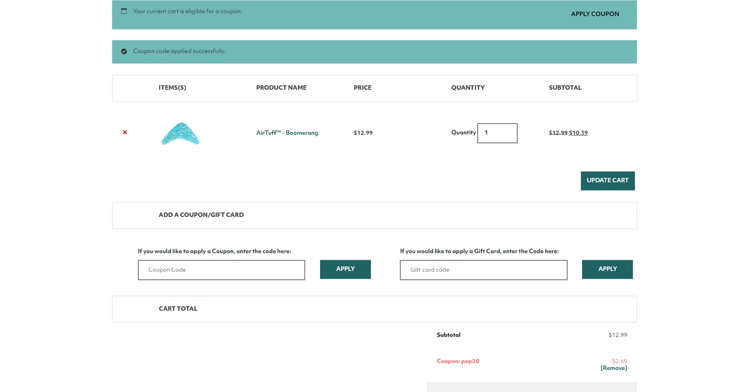 Zippy Paws promo code screenshot showing code POP20 applied at Zippy Paws checkout page. Uploaded by SimplyCodes community member DealScout769 on Jan 6, 2025