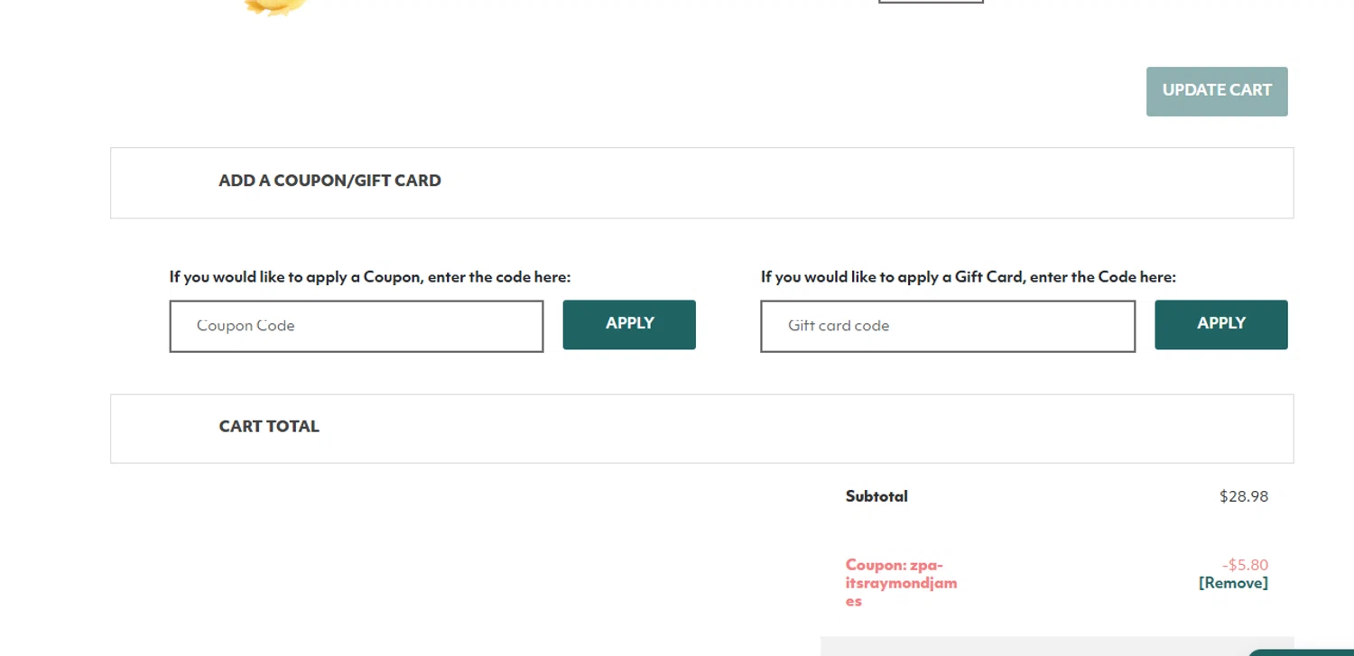 Zippy Paws promo code screenshot showing code ZPA-ITSRAYMONDJAMES applied at Zippy Paws checkout page. Uploaded by SimplyCodes community member shark12 on Oct 22, 2025