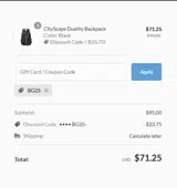 BG25 coupon verification screenshot