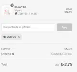 ZSBFF25 coupon verification screenshot