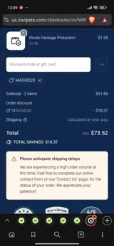 Maggie20 coupon verification screenshot