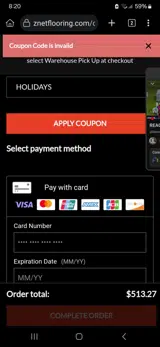 HOLIDAYS coupon verification screenshot
