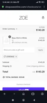 Lovesale coupon verification screenshot