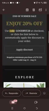 Zoha Aroma coupon verification screenshot