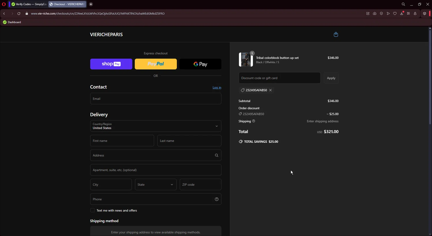 Zojirushi discount code screenshot showing code G7YF8FB3MNSY applied at Zojirushi checkout page. Uploaded by SimplyCodes community member CoinMaestro864 on Apr 4, 2025