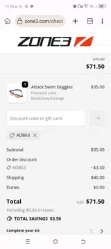 ADB63 coupon verification screenshot