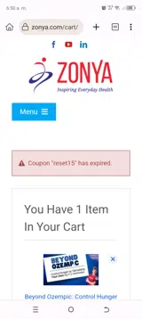 RESET15 coupon verification screenshot