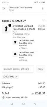 Zoo Fashions coupon verification screenshot