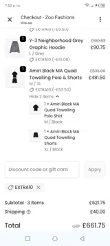 Zoo Fashions coupon verification screenshot
