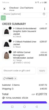 Zoo Fashions coupon verification screenshot