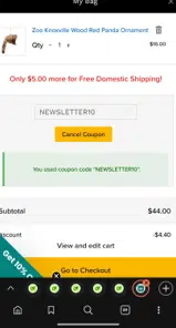 Zoo Knoxville coupon verification screenshot