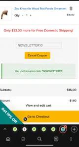 Zoo Knoxville coupon verification screenshot