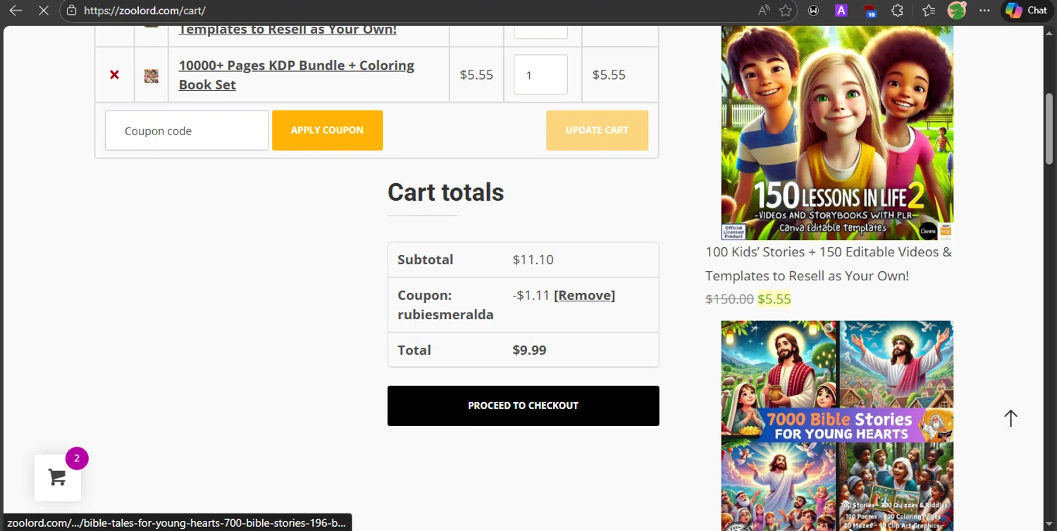 Zoolord promo code screenshot showing code rubiesmeralda applied at Zoolord checkout page. Uploaded by SimplyCodes community member PrincessCoupon on Jan 26, 2026