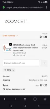ZG10 coupon verification screenshot