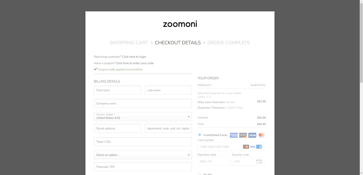 Zoomoni coupon code screenshot showing code HANNAH20 applied at Zoomoni checkout page. Uploaded by SimplyCodes community member SwiftCurator4059 on Jul 16, 2025