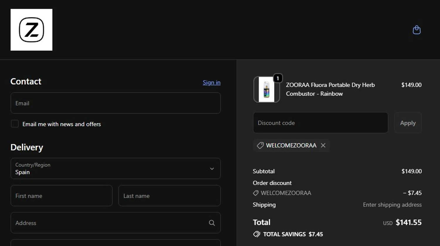 Zooraa promo code screenshot showing code WelcomeZooraa applied at Zooraa checkout page. Uploaded by SimplyCodes community member josemiguelaponte on Jun 4, 2026