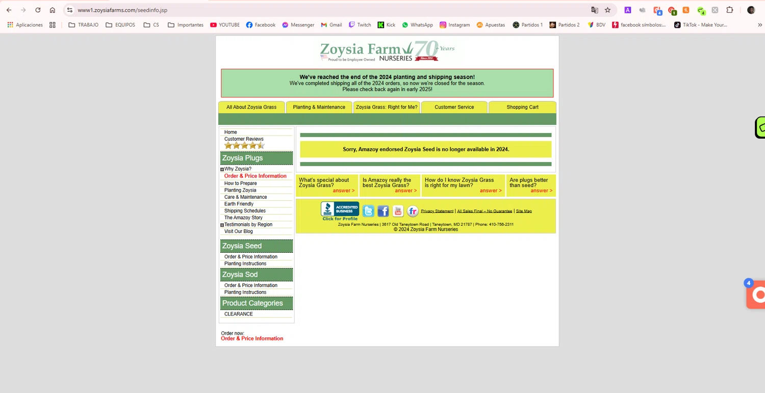 Zoysia Farms checkout page showing Zoysia Farms promo code box | Screenshot taken by SimplyCodes community member on Nov 19, 2024