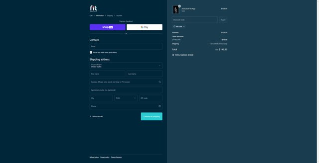ZOZOFIT checkout page showing ZOZOFIT promo code box | Screenshot taken by SimplyCodes community member on Feb 23, 2025