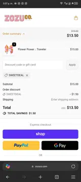SWEETDEAL coupon verification screenshot