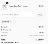 MYLIFE coupon verification screenshot