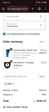 Sb50 coupon verification screenshot