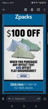 Offset coupon verification screenshot