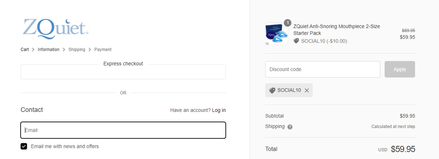 how to use ZQuiet coupons