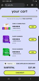 FIRST15 coupon verification screenshot
