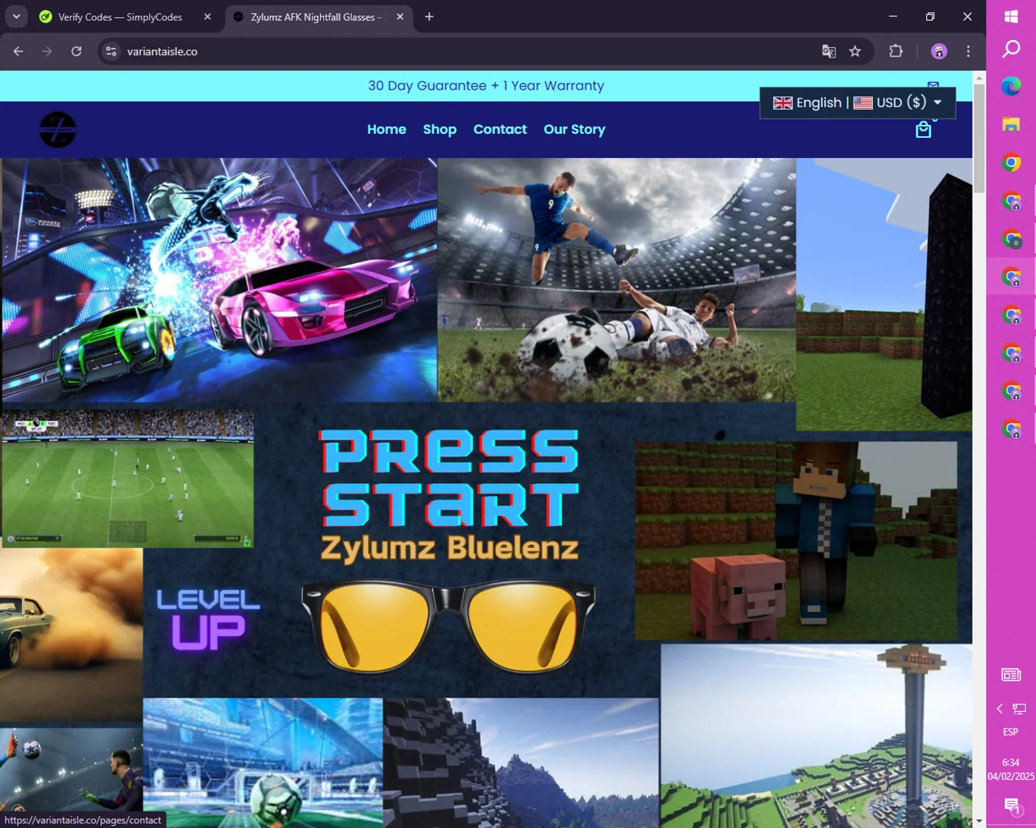 Zylumz Bluelenz promo code screenshot showing code 5OFF applied at Zylumz Bluelenz checkout page. Uploaded by SimplyCodes community member FortunateScholar4524 on Feb 4, 2025