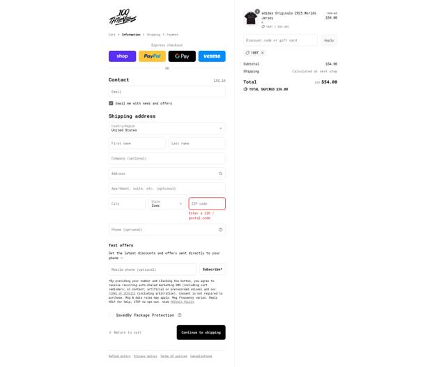 100 Thieves checkout page showing 100 Thieves discount code box | Screenshot taken by SimplyCodes community member on Aug 13, 2025