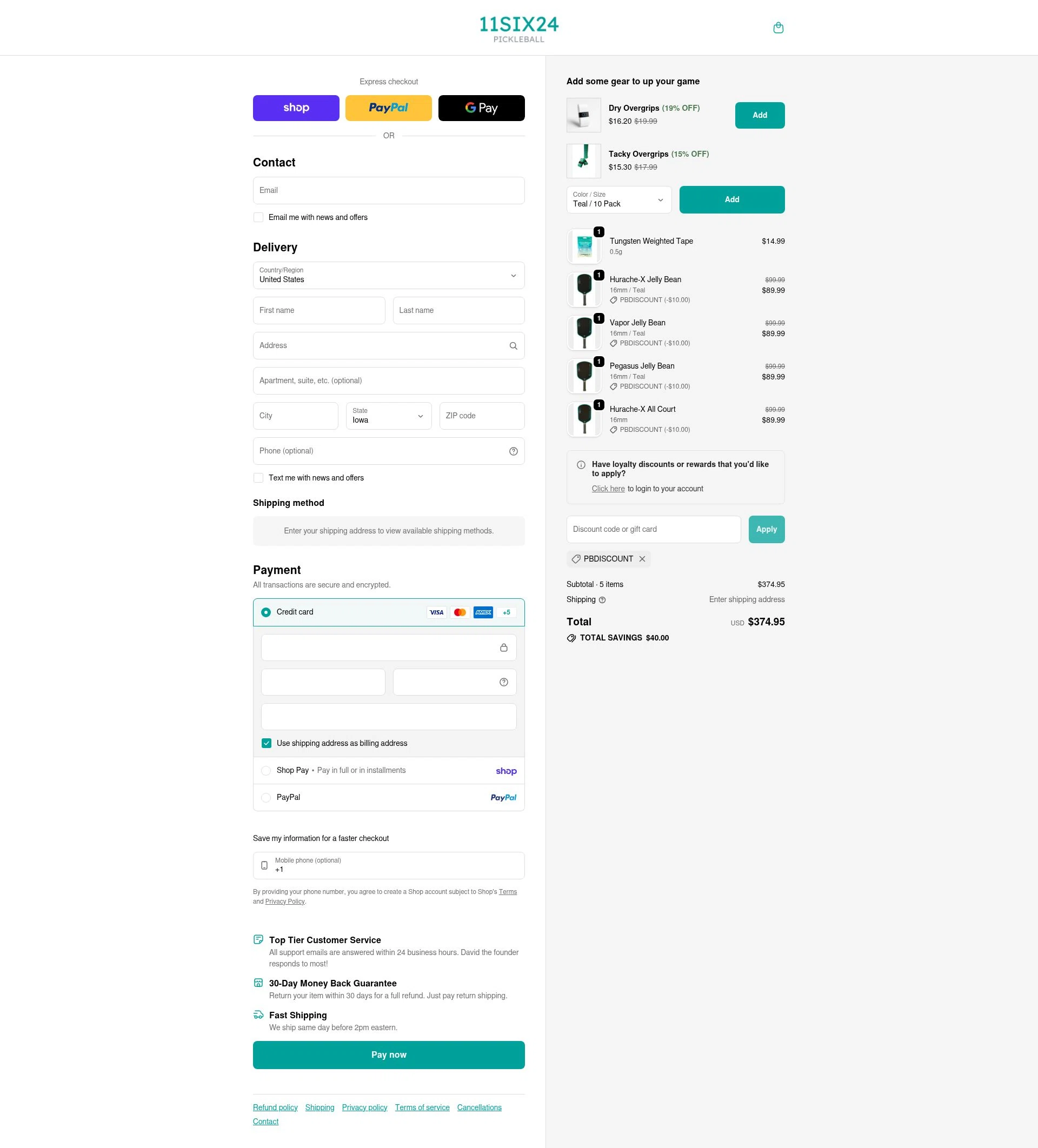 11SIX24 checkout page showing 11SIX24 discount code box | Screenshot taken by SimplyCodes community member on Feb 20, 2026