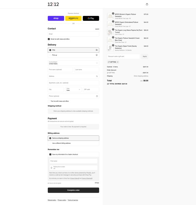 1212 checkout page showing 1212 promo code box | Screenshot taken by SimplyCodes community member on Sep 4, 2025