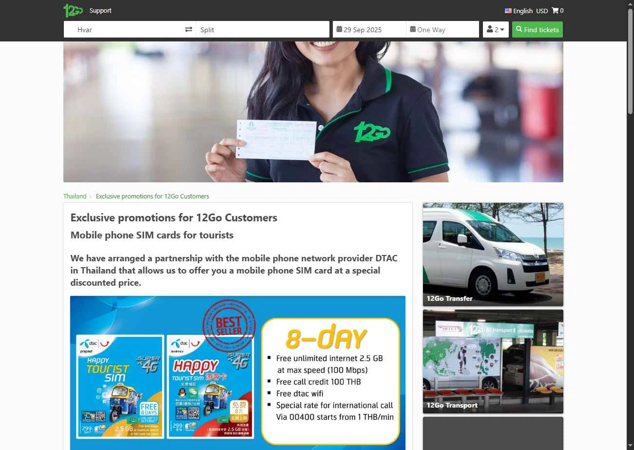 12go.asia checkout page showing 12go.asia promo code box | Screenshot taken by SimplyCodes community member on Sep 24, 2025