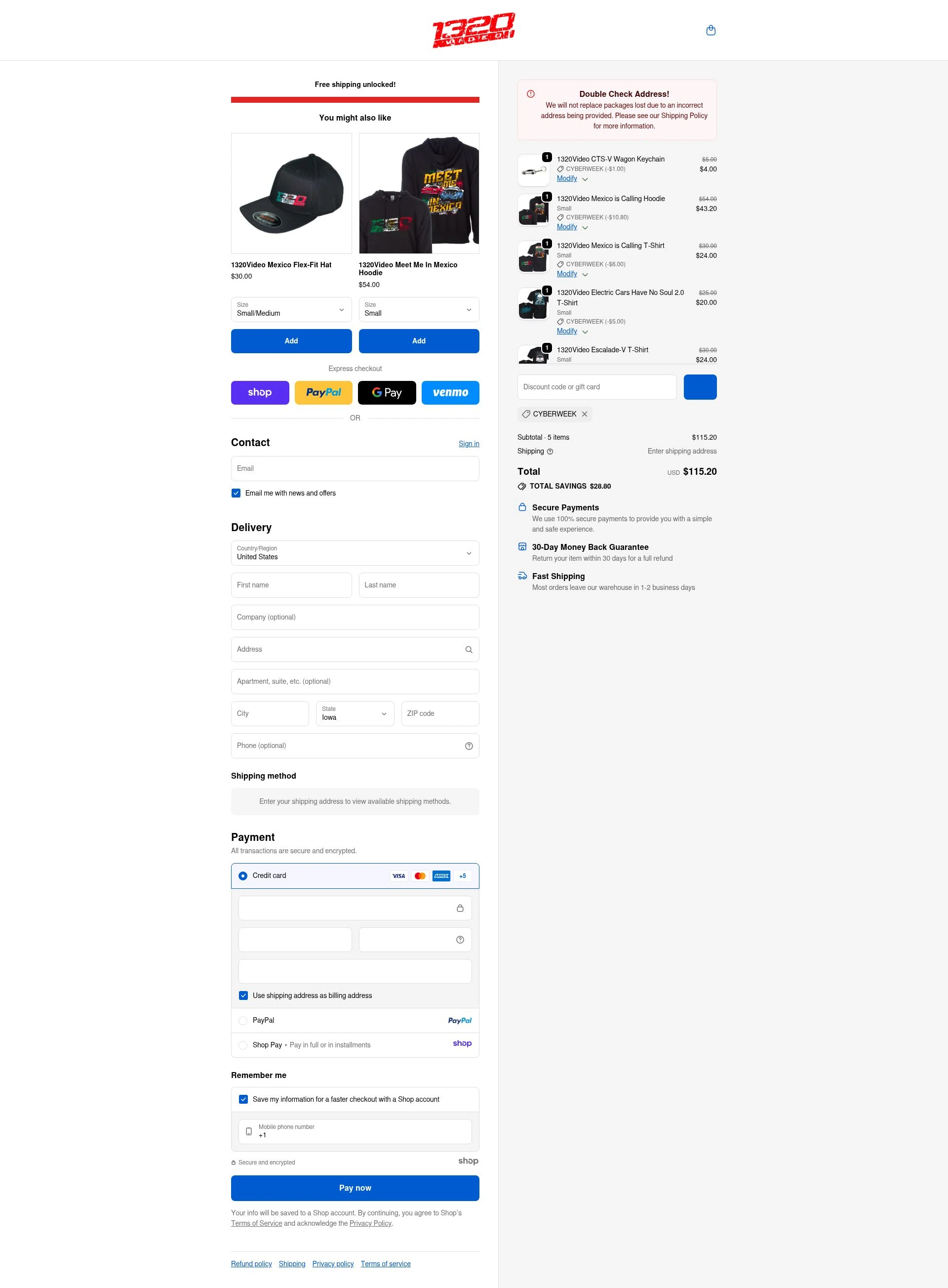 1320Video checkout page showing 1320Video coupon code box | Screenshot taken by SimplyCodes community member on Dec 4, 2025