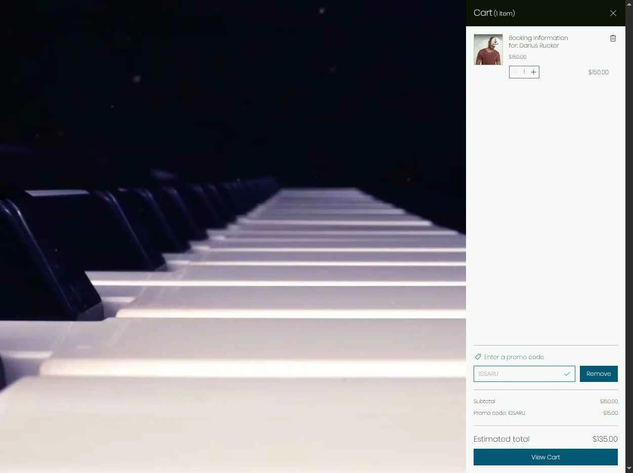 14thFloorMusic.com checkout page showing 14thFloorMusic.com promo code box | Screenshot taken by SimplyCodes community member on Oct 25, 2025