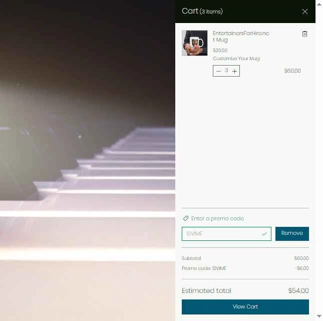 14thFloorMusic.com checkout page showing 14thFloorMusic.com promo code box | Screenshot taken by SimplyCodes community member on Oct 25, 2025