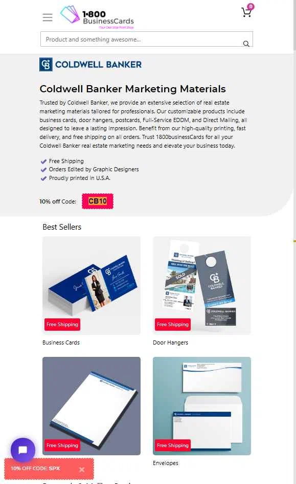 1800BusinessCards checkout page showing 1800BusinessCards promo code box | Screenshot taken by SimplyCodes community member on Oct 6, 2025