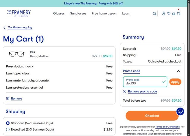 1-800 Contacts checkout page showing 1-800 Contacts promo code box | Screenshot taken by SimplyCodes community member on Aug 20, 2025