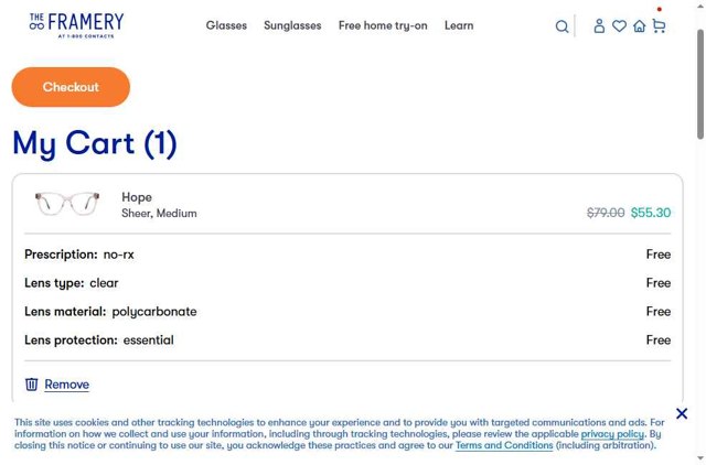 1-800 Contacts checkout page showing 1-800 Contacts promo code box | Screenshot taken by SimplyCodes community member on Aug 28, 2025