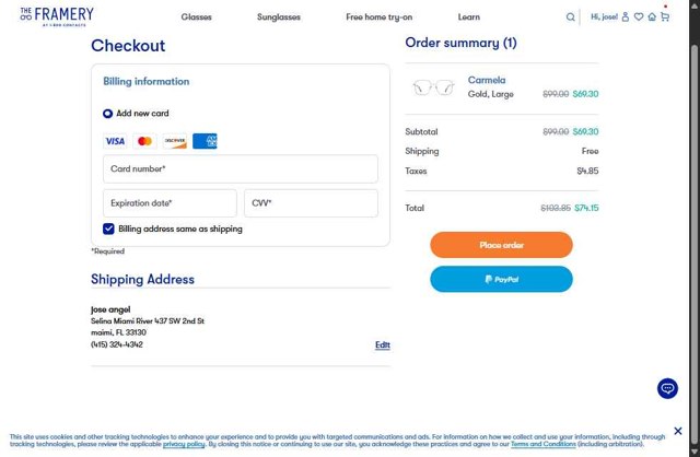 1-800 Contacts checkout page showing 1-800 Contacts promo code box | Screenshot taken by SimplyCodes community member on Aug 11, 2025