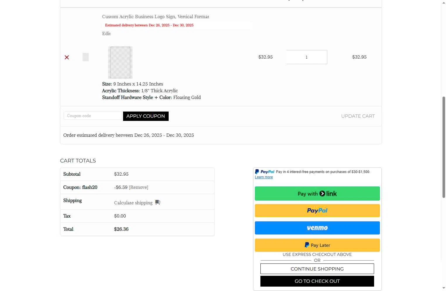 1801&Co. checkout page showing 1801&Co. promo code box | Screenshot taken by SimplyCodes community member on Dec 16, 2025