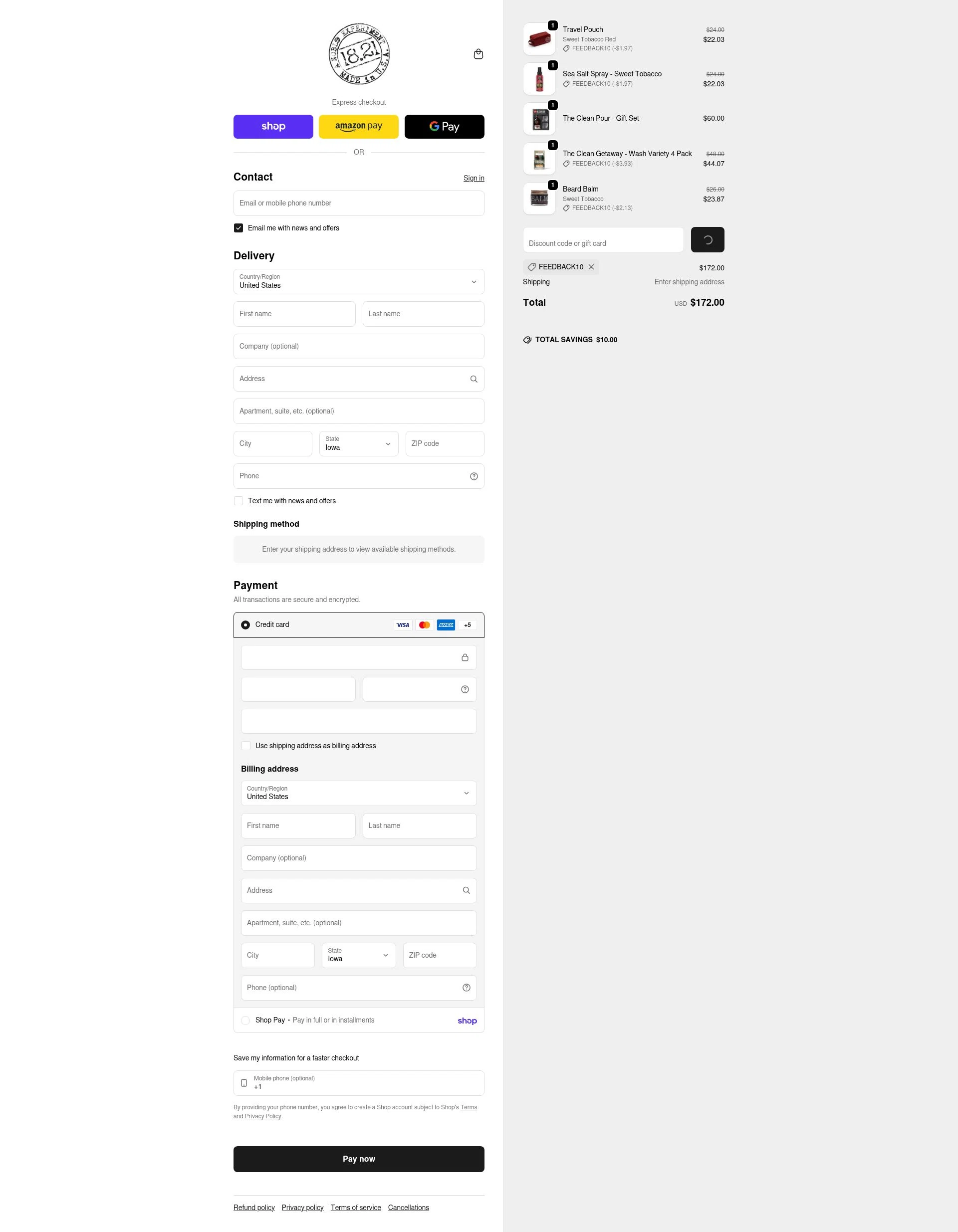 18.21 Man Made checkout page showing 18.21 Man Made promo code box | Screenshot taken by SimplyCodes community member on Feb 19, 2026