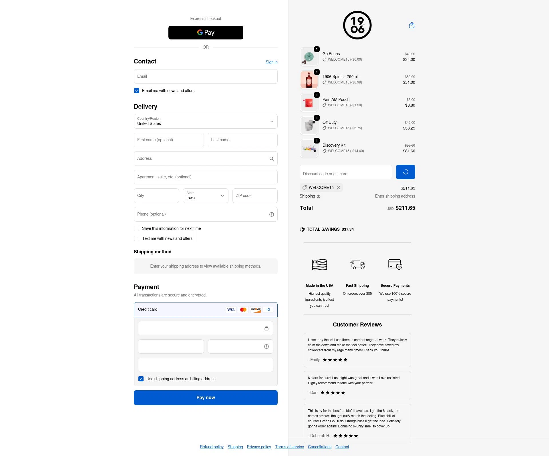 1906 checkout page showing 1906 discount code box | Screenshot taken by SimplyCodes community member on Jan 10, 2026