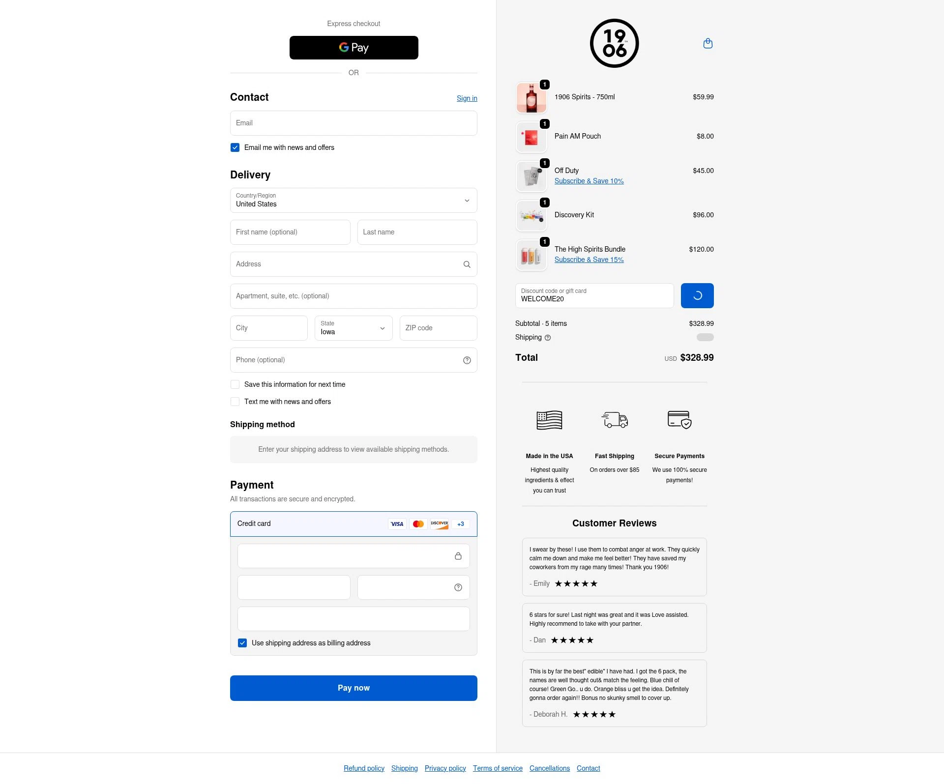 1906 New Highs checkout page showing 1906 New Highs promo code box | Screenshot taken by SimplyCodes community member on Feb 5, 2026