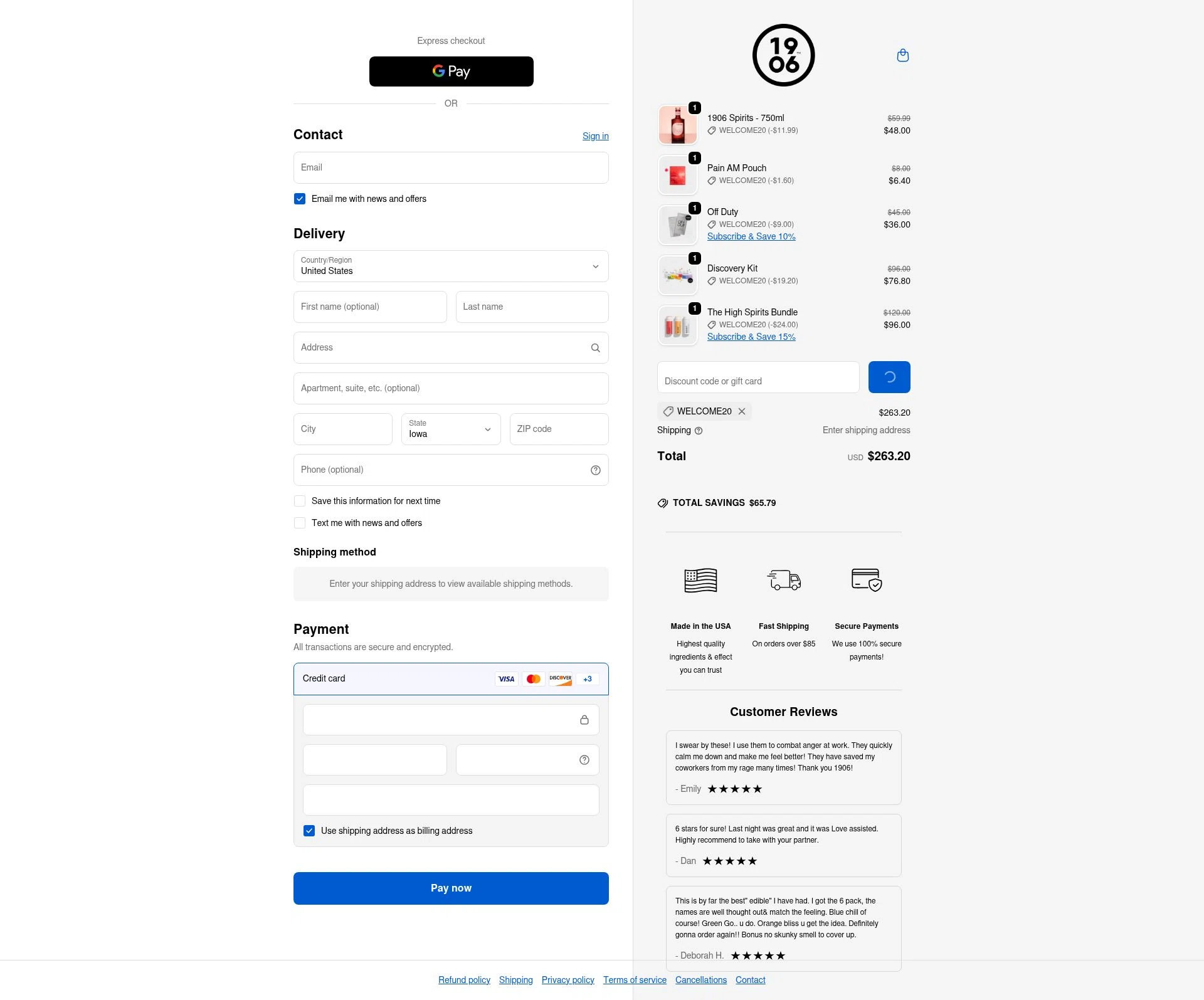 1906 New Highs checkout page showing 1906 New Highs promo code box | Screenshot taken by SimplyCodes community member on Jan 27, 2026