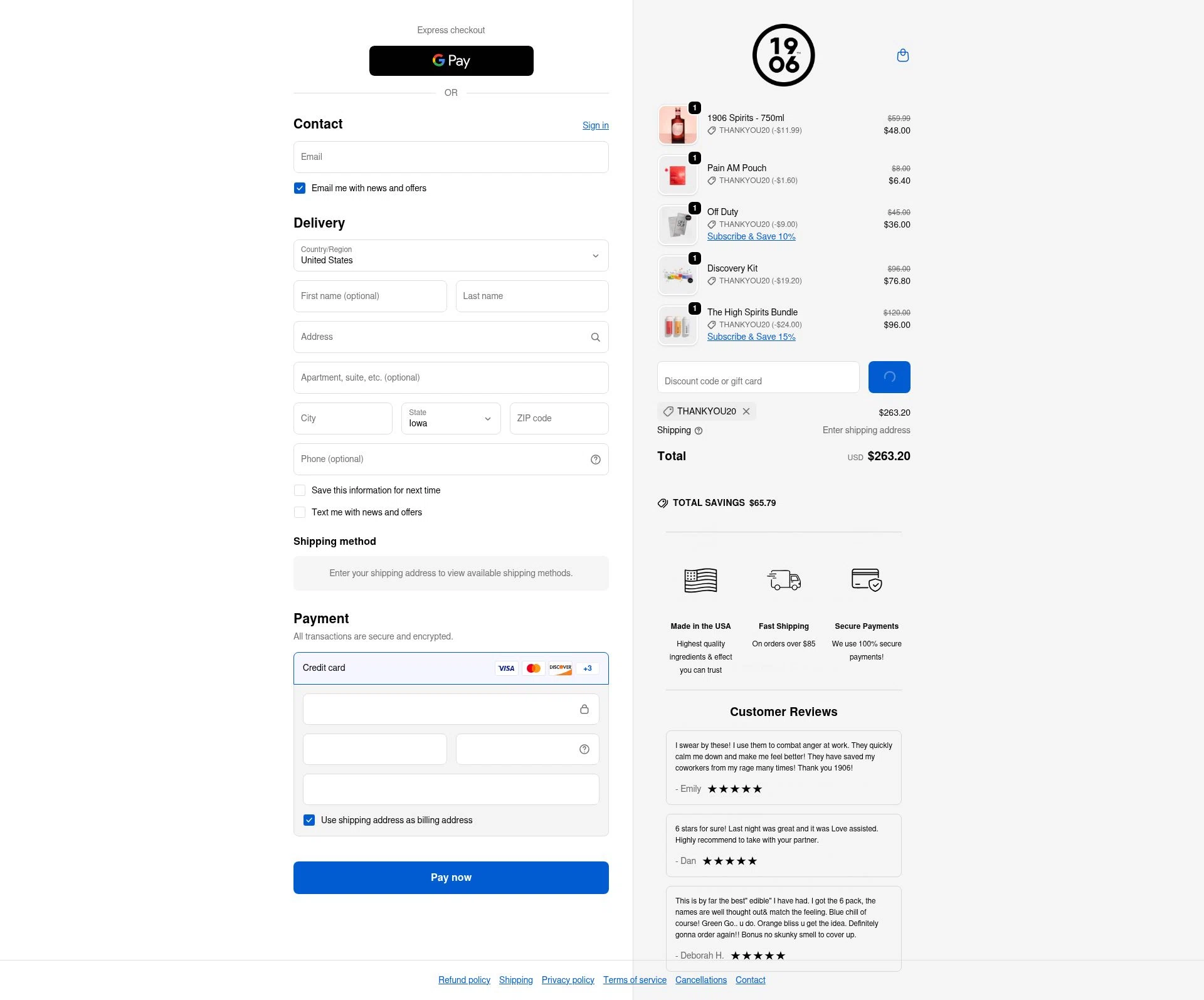 1906 New Highs checkout page showing 1906 New Highs promo code box | Screenshot taken by SimplyCodes community member on Feb 5, 2026